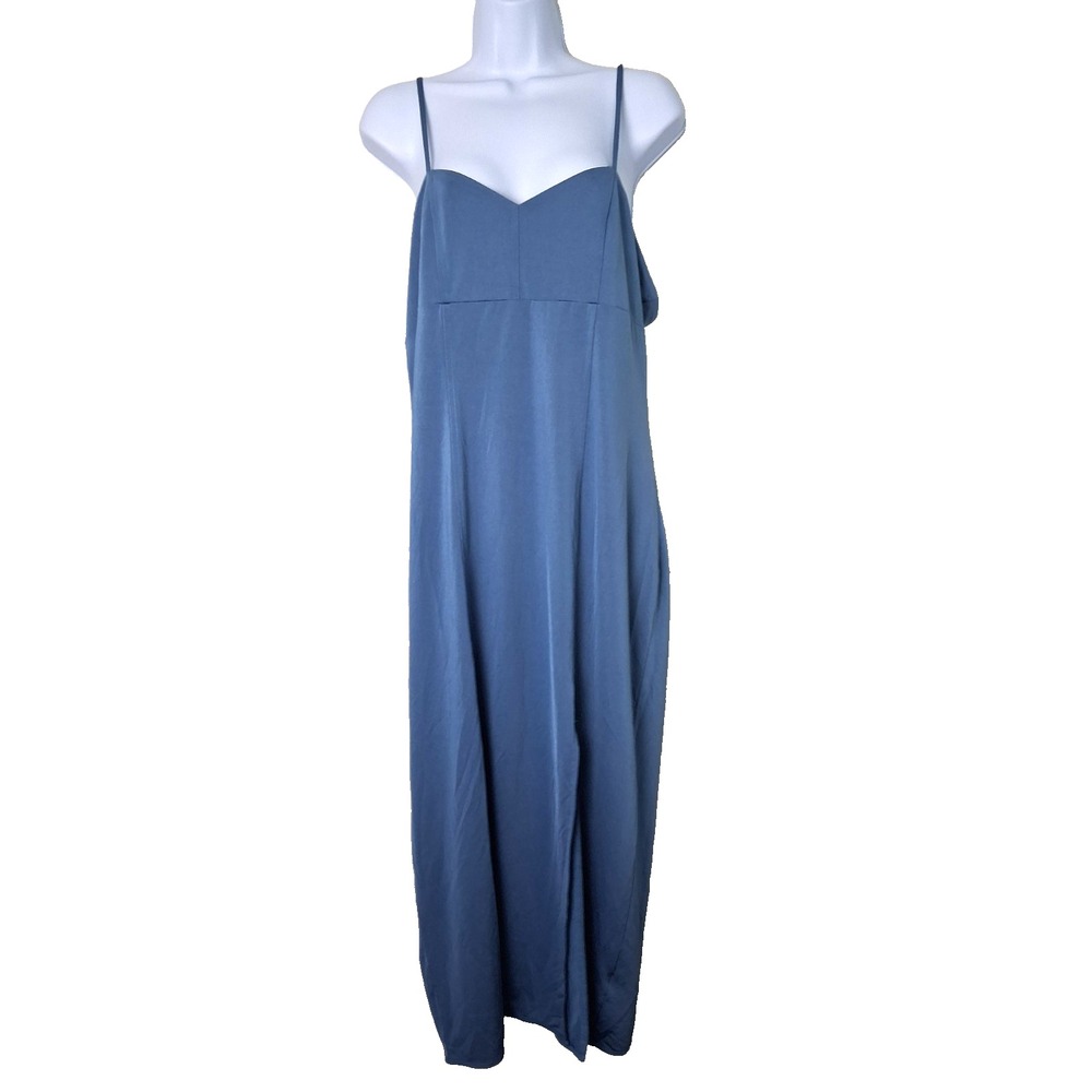 Y2K Open Edit‎ Slip Dress Open Back Maxi Side Slit Size XL Spaghetti Straps